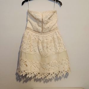 Strapless Lace Mini Dress